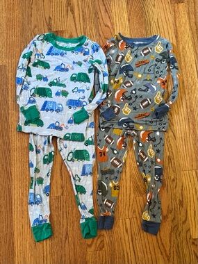 Little Sleepies Green Truck & Gray Football Kids Pajama Set Duo